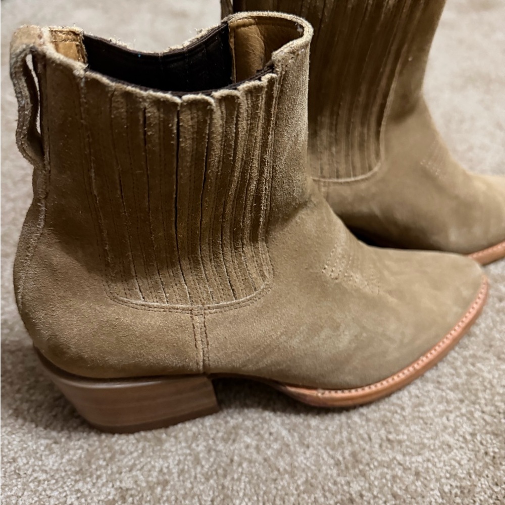 Tecovas women’s Light Brown Suede Boots - Picture 3 of 5